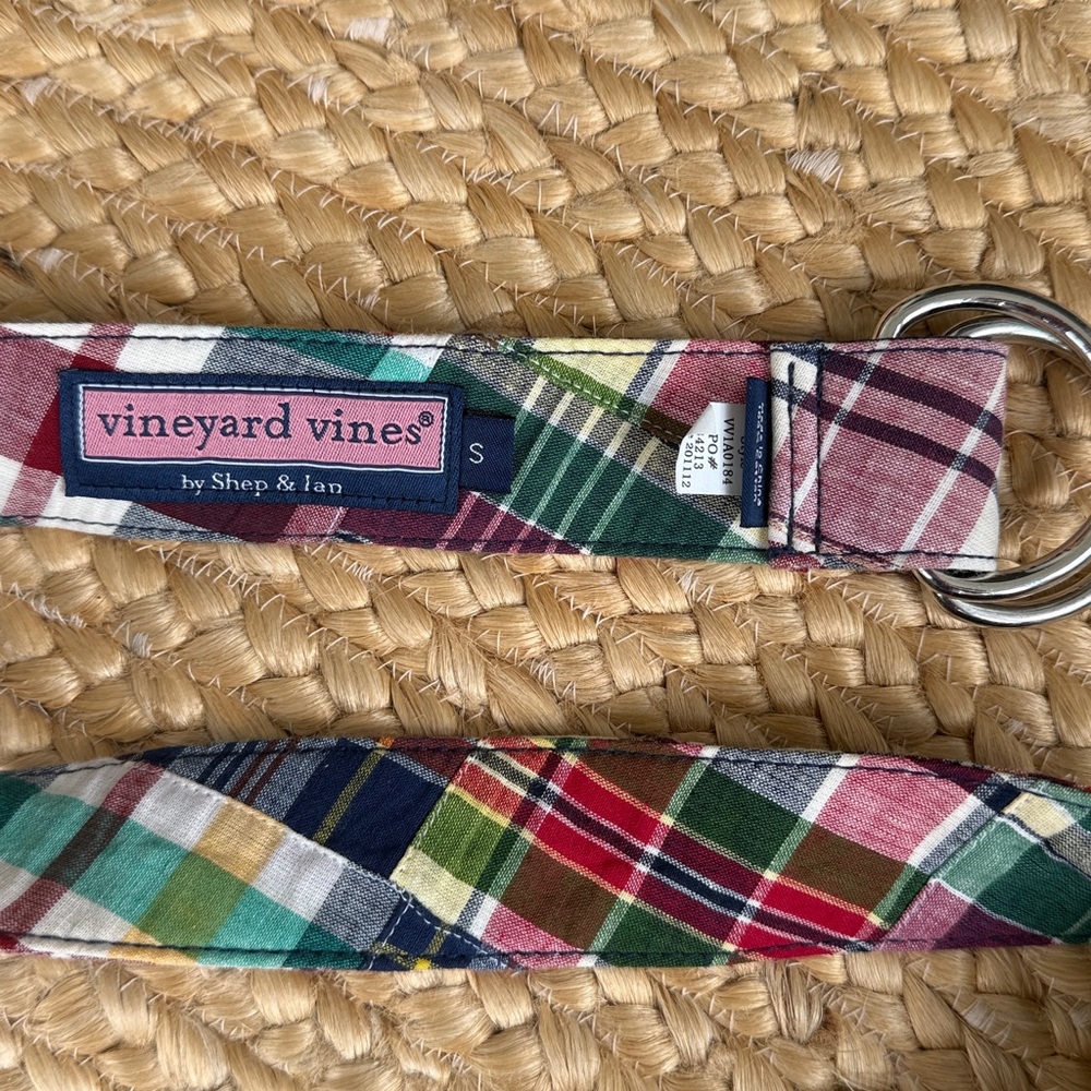 VINEYARD VINES MADRAS PLAID BELT BY SHEP & IAN. 100%COTTON. SIZE S - Picture 3 of 3